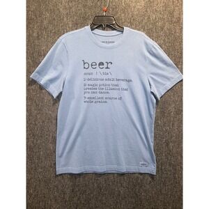 Life is Good Beer Definition Crusher Tee Mens Medium Blue NEW Graphic T-Shirt